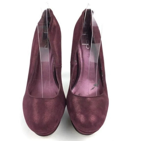 Aldo Heels Sz 40 10 Plum Purple Glitter Platforms - Picture 2 of 8